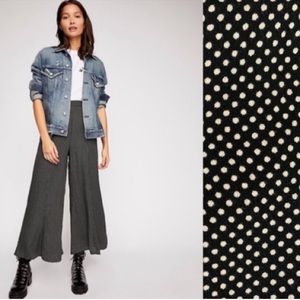 FREE PEOPLE POLKA DOT WIDE LEG CULOTTES